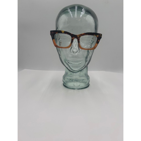 Tortoise Shell Reading Glasses Rectangular Cat Eye Frames Brown Amber with Pouch - Picture 4 of 10